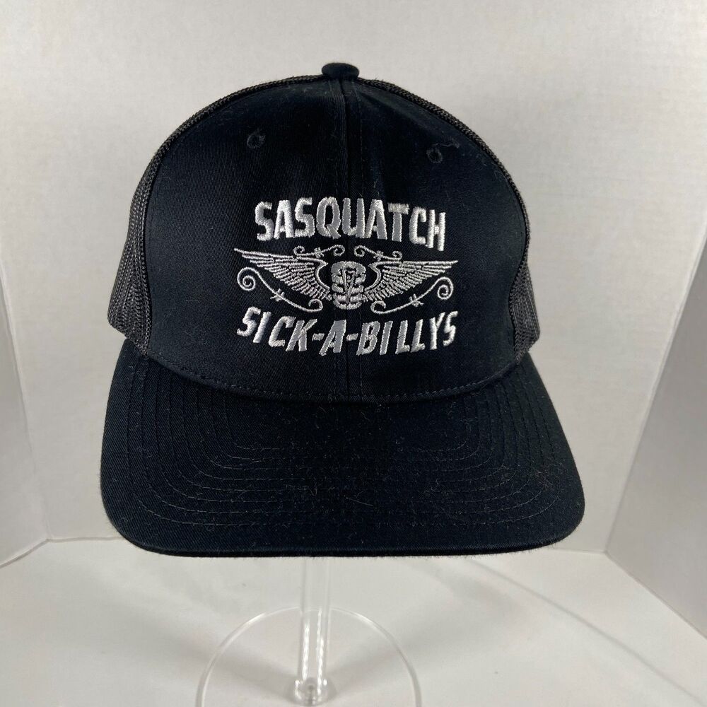 Sasquatch Sick A Billys Hat Adult Black Mesh Trucker Snapback Cap